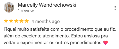 Avaliação de Marcelly Wendrechowski no Google